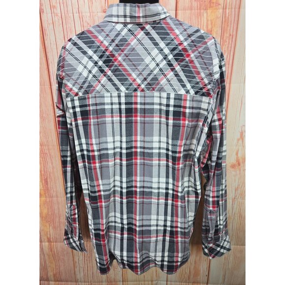 Affliction 73 Live Fast Plaid Western Shirt 3XL - Picture 2 of 10